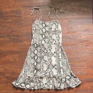 Express Snake-Print Tie-Strap Dress